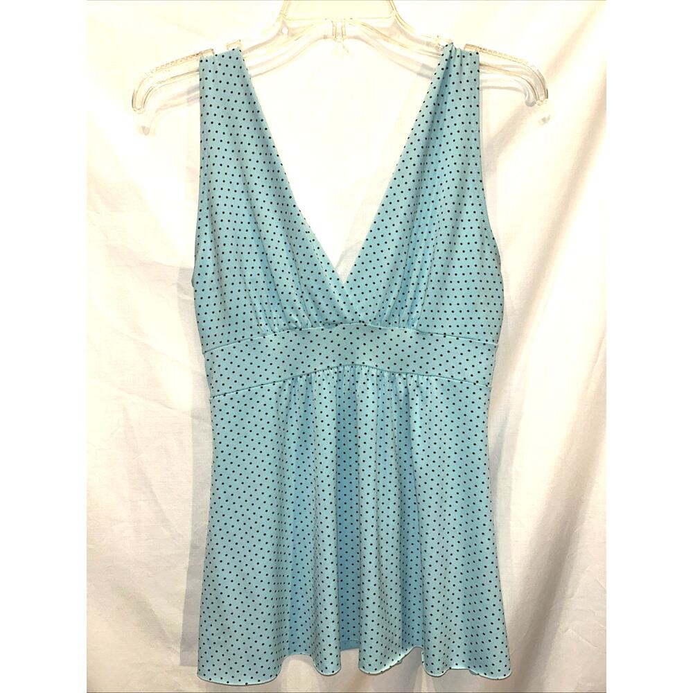Y2K Body Central Size Medium Baby Doll Tank Top USA Made Polka Dot VTG Coquette